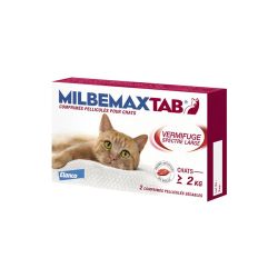 Milbemax Tab Chats Vermifuge de plus de 2 kg comprim&#x