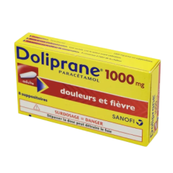 Doliprane Adultes 1000 mg, 8 suppositoires