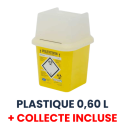 0,60 L Plastique Carré Collecteur DASRI - Collecte Incl