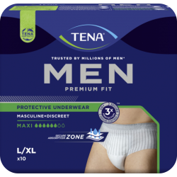 TENA MEN PREMIUM FIT PANTS - LARGE (x10)