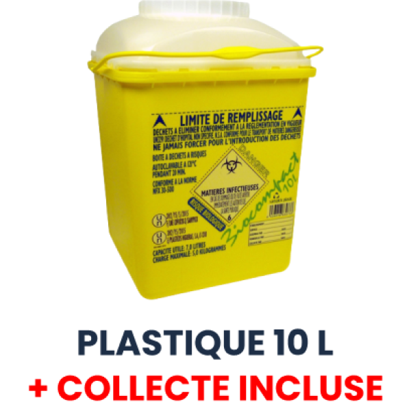 10 L Plastique Collecteur DASRI - Collecte incluse