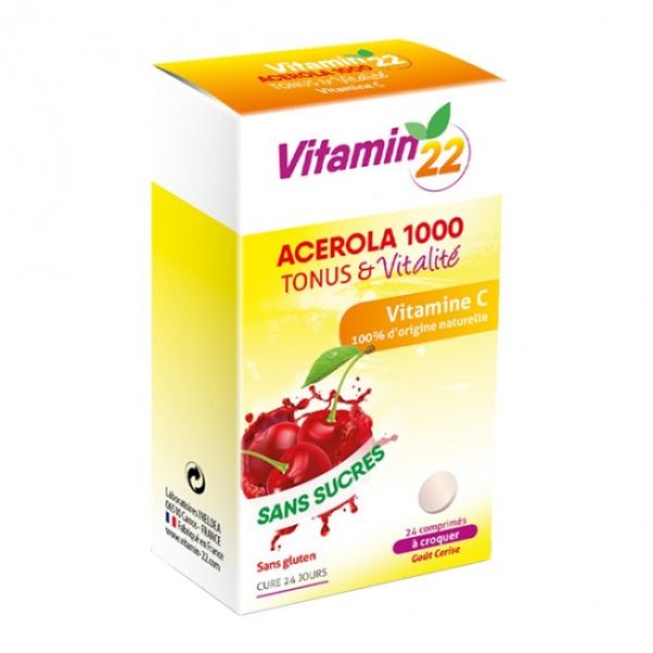 Vitamin 22 acerola 24 comprimés a la cerise