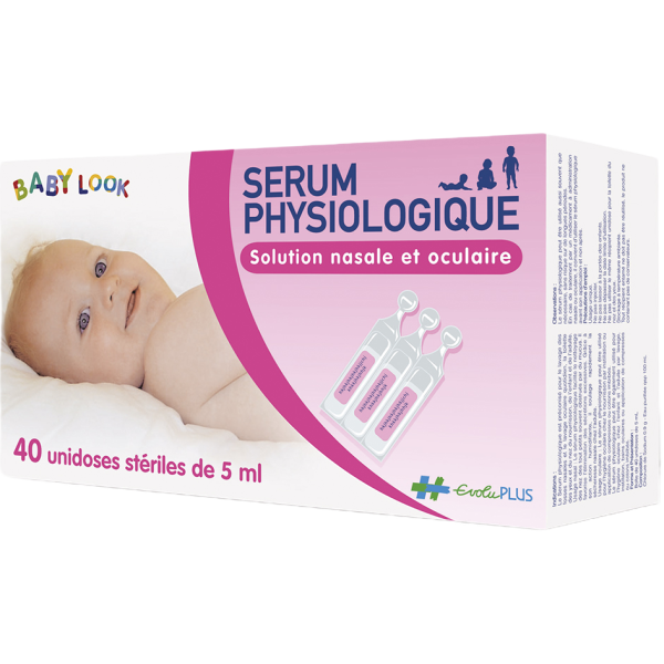 Sérum physiologique Physiodose stérile 40x5 ml - Babyfive Maroc
