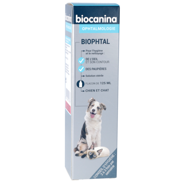 Biophtal hygiène et nettoyage de l'oeil et paupières chiens et chats Biocanina - 125 ml