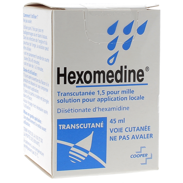 Hexomedine transcutanée solution antiseptique