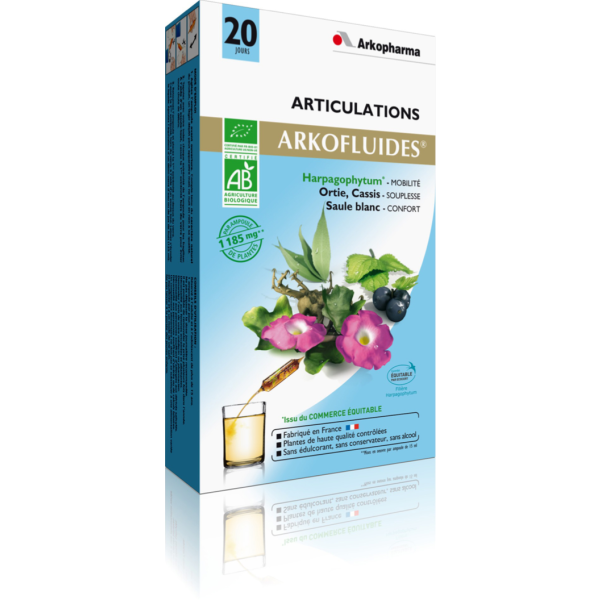 Arkofluides Articulations Bio ESR Harpagophytum Complément Alimentaire - 20 ampoules