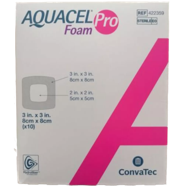 Aquacel Foam Pro 8x8cm (x10) - Pansement Hydrocellulaire Hydrofiber