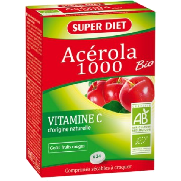 Acérola 1000 vitamine C Bio Super Diet - 24 Comprimés