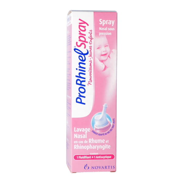 Lavage nasal du nourrisson Rhume 1 fluidifiant + 1 antiseptique ProRhinel Spray - 100 ml