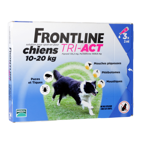Frontline Tri-Act antiparasitaire pour chien de 10 à 20 kg - 3 pipettes