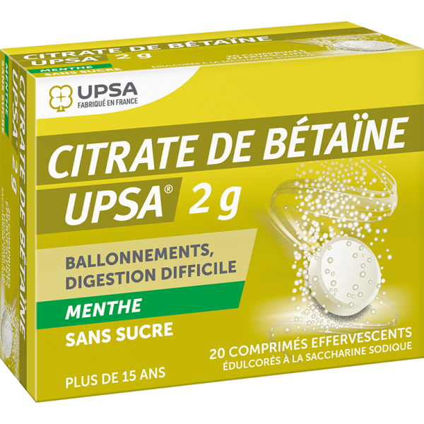 Citrate de Betaine UPSA 2 g Menthe comprimés effervescents