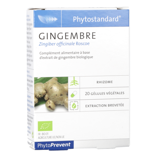 Phytostandard Gingembre Complément alimentaire Phytoprevent Pileje - 20 Gélules